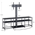 thumbnail image 5 of VECELO 71 Inch TV Stand for TVs up to 80 Inch with Swivel Mount and Power Outlet, Entertainment Center Height Adjustable TV Console with Storage Shelves, Black, 5 of 11