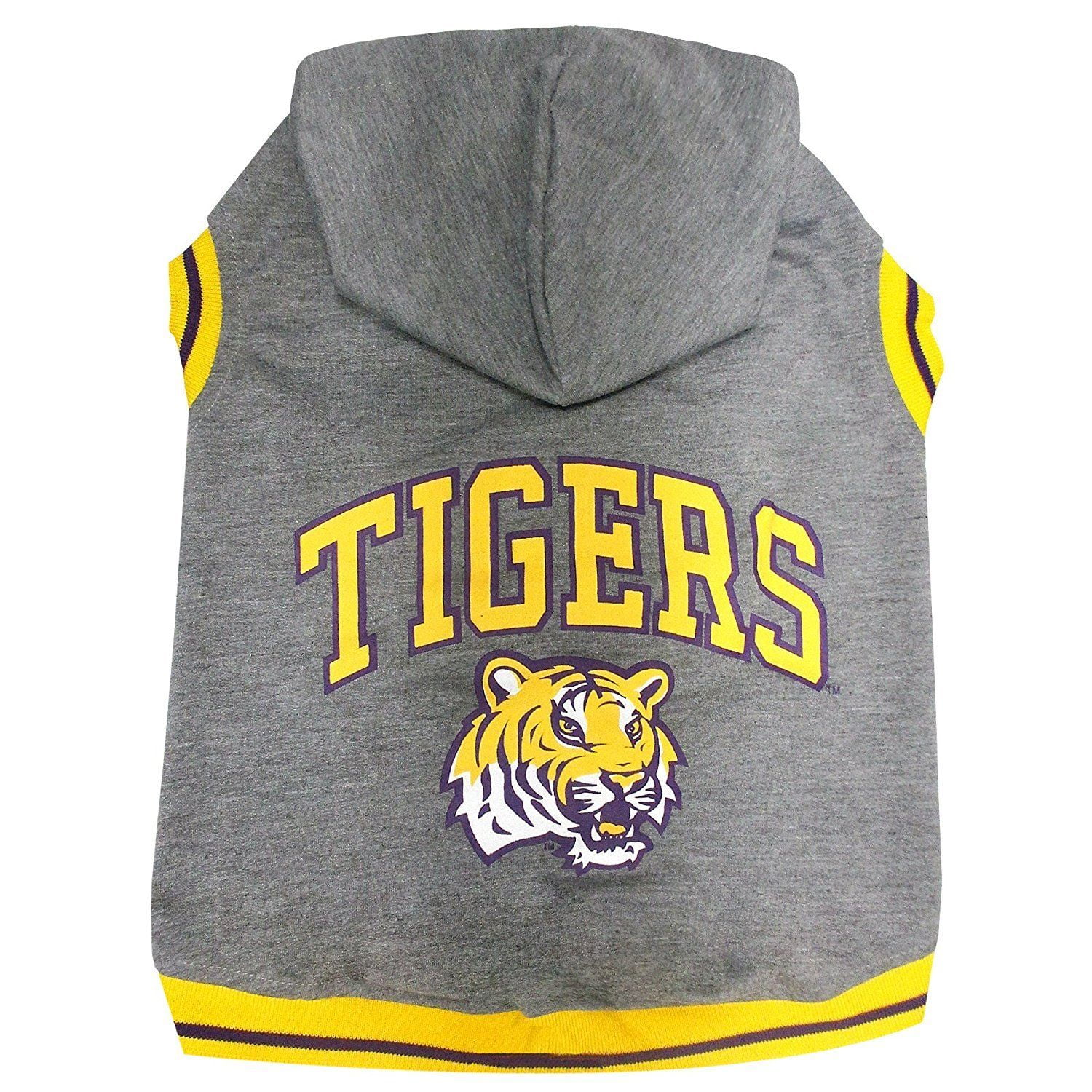 Pets First Collegiate LSU Tigers Sleeveless Hoodie Shirt - Licensed  available in 9 NCAA Teams 4 sizes 