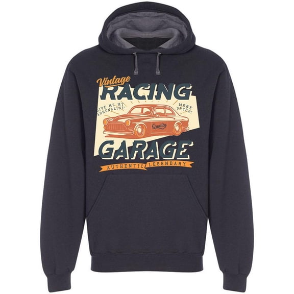 Vintage: Racing Garage Hoodie Men -Image by Shutterstock, Male Small