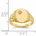 thumbnail image 4 of 14K Yellow Gold AA Diamond Signet Ring Size 6, 4 of 7