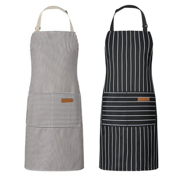 AOWOO 2 Pack Chef Aprons for Cooking & Baking - Soft Restaurant Quality Kitchen Aprons with Adjustable Neck & Long Tie, 2 Pockets Protective Aprons for Men & Women, BBQ Grilling Baking