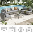 thumbnail image 7 of YODOLLA 7-Piece Patio Furniture Set with Tea Table, Rattan Wicker Outdoor Sectional Furniture Sofa Conversation Set, Grey Rattan&Light Grey Cushions, 7 of 7