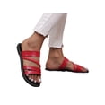 thumbnail image 4 of Daeful Women's Flat Sandals Open Toe Slides Beach Slip On Lightweight Sandal Wine Red 10, 4 of 7