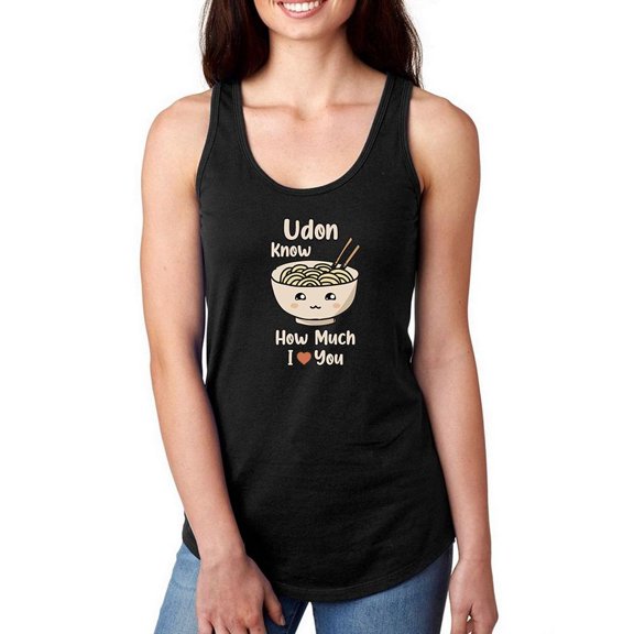 Udon Know I Heart You Art Racerback Tank Women -Smartprints Designs, Female Medium