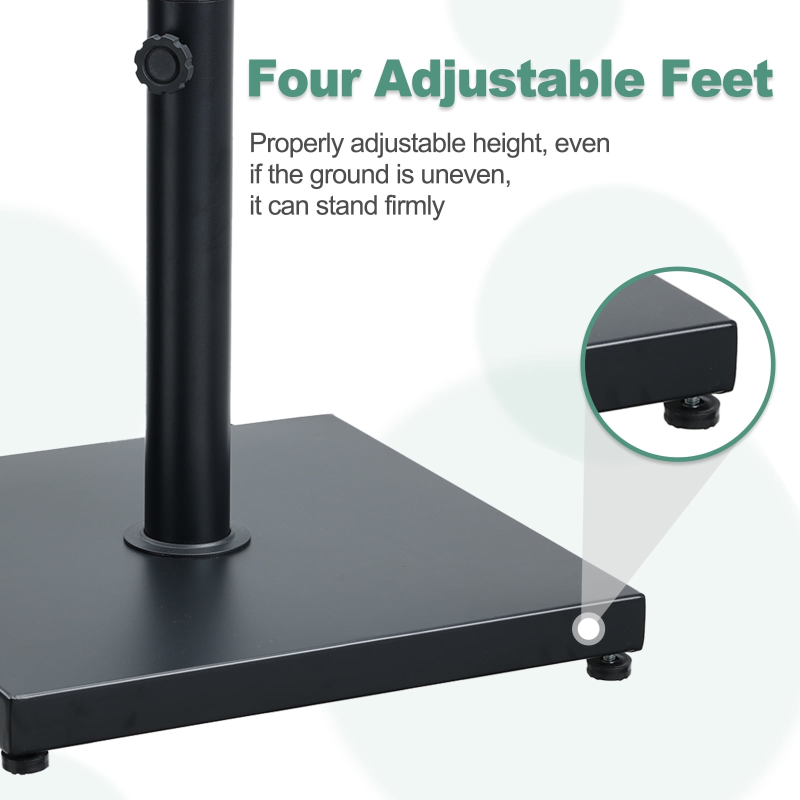 BPS 39 lb Heavy Duty Square Outdoor Concrete Patio Umbrella Base Stand Black