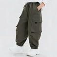 thumbnail image 6 of Cargo Pants Joggers High Elastic Waisted with Pocket Loose Fit Boys Athletic Pants Pull On Boys Size 14-15 Years Pants, 6 of 6