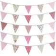 thumbnail image 3 of 33 Ft Vintage Flower Fabric Bunting Banner 36 Triangle Flag for Party Decor, 3 of 10