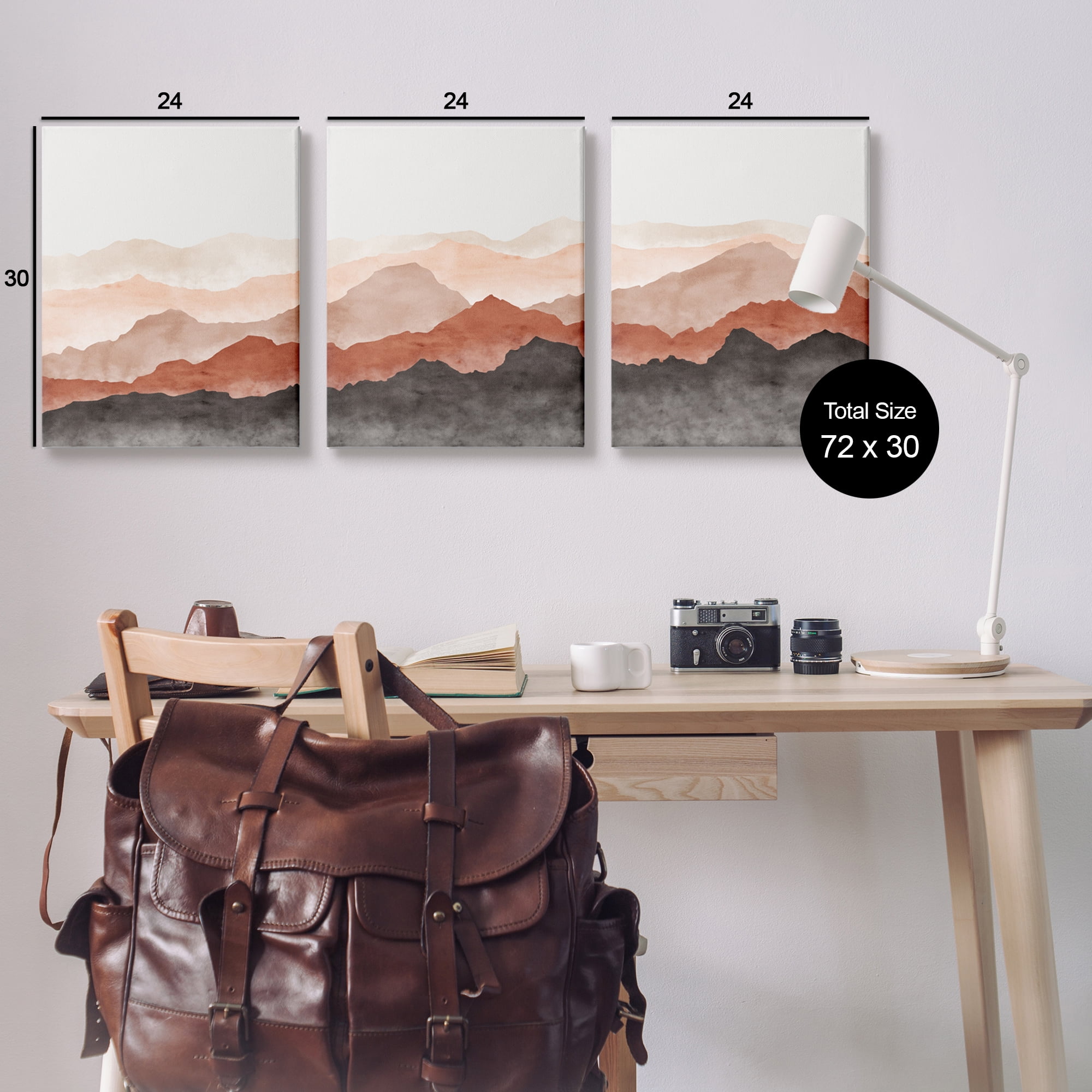 Stupell Southwestern Crags Mountain Peaks Landscape Painting Gallery Wrapped Canvas Print Wall Art, Set of 3