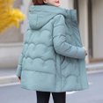 thumbnail image 6 of HAPIMO Women Quilted Coat Midi Length Long Sleeve Puffer Jacket Solid Detachable Hooded Padded Coats Thick Warm Winter Outerwear Pockets Button Cotton Green XXL, 6 of 6
