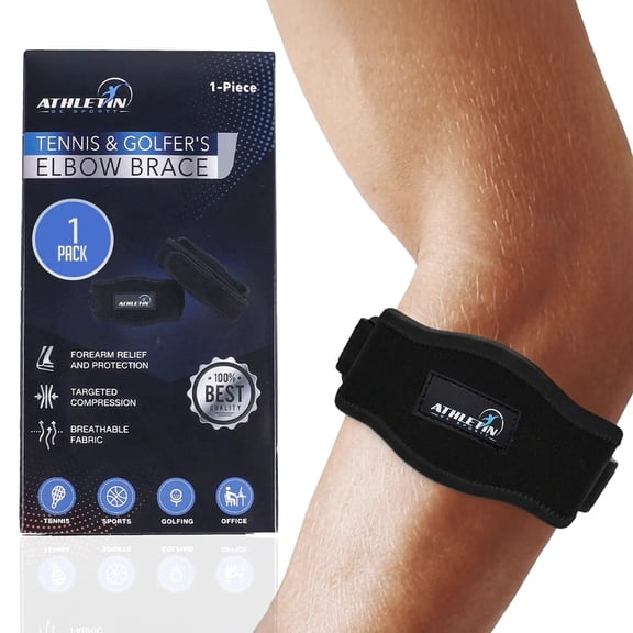 Tennis Elbow Brace – Golfer's Elbow & Tendonitis Pain Relief Strap for Men & Women | Athletin Be Sporty