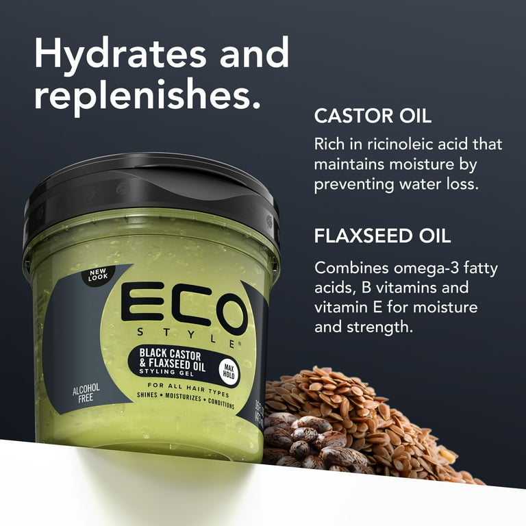 E-STYLE Eco Styler Black Castor and Flaxseed Oil Hair Styling Gel