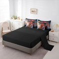 thumbnail image 5 of Feelyou Mountain Fire Red Dragon Bedding Comforter Set for Boys Girls Kids, Range Animal Queen Bedding Sets, Deep Red Orange Gold, Black Reversible, 7-Piece, 5 of 7