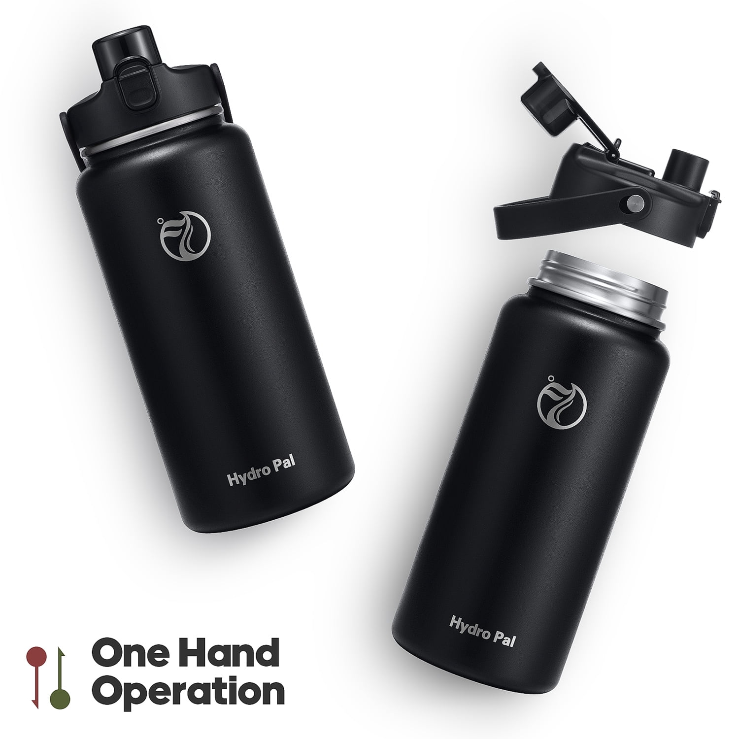 GEDUX 64 oz Insulated Stainless Steel Water Bottle, Half Gallon Water Bottle with 2-in-1 Chug & Straw Lid and Handle, Leak Proof Wide Mouth Vacuum Tumbler for Gym Travel