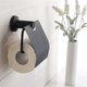 thumbnail image 3 of Black Round Base Matte Black Toilet Roll Holder with Flap Toilet Tissue Dispenser Toilet Paper Holder with Wall Cover 304 Stainless Steel for Toilet B, 3 of 5
