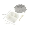 thumbnail image 3 of Microwave Safe Bento Lunch Box 6.89x6.89in with 3 Compartments & Sauce Cup - Leakproof Plastic Food Container for Office  Meals (White)​, 3 of 6