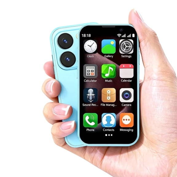 Mini Phone 3.0" HD Touch Screen Mini Smartphone Unlocked Android Compact Mobile Phone for Kids & Students Cell Phone wih Quad-Core Dual SIM Face ID 2GB 16GB