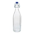 thumbnail image 1 of Botella De Vidrio Italiano con Tapón Hermético, Botella Reutilizable Almacenadora de Líquidos, Modelo Oxfor Azul, Estilo Minimalista, Capacidad 1 Litro, 1 of 6