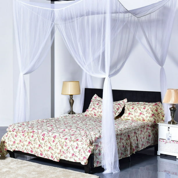 Ghp 67 X74 8 X94 49 White Polyester Fabric Square Home Bedroom Mosquito Net Walmart Com Walmart Com