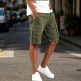 thumbnail image 2 of LiuXxxx Casual Cargo Shorts with Multiple Pockets for Athletic Hiking Training Outdoor Sports Lightweight Breathable Elastic Waist Summer Green M, 2 of 5