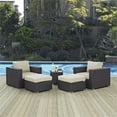 thumbnail image 4 of Hawthorne Collection 5 Piece Patio Sofa Set in Espresso and Beige, 4 of 7
