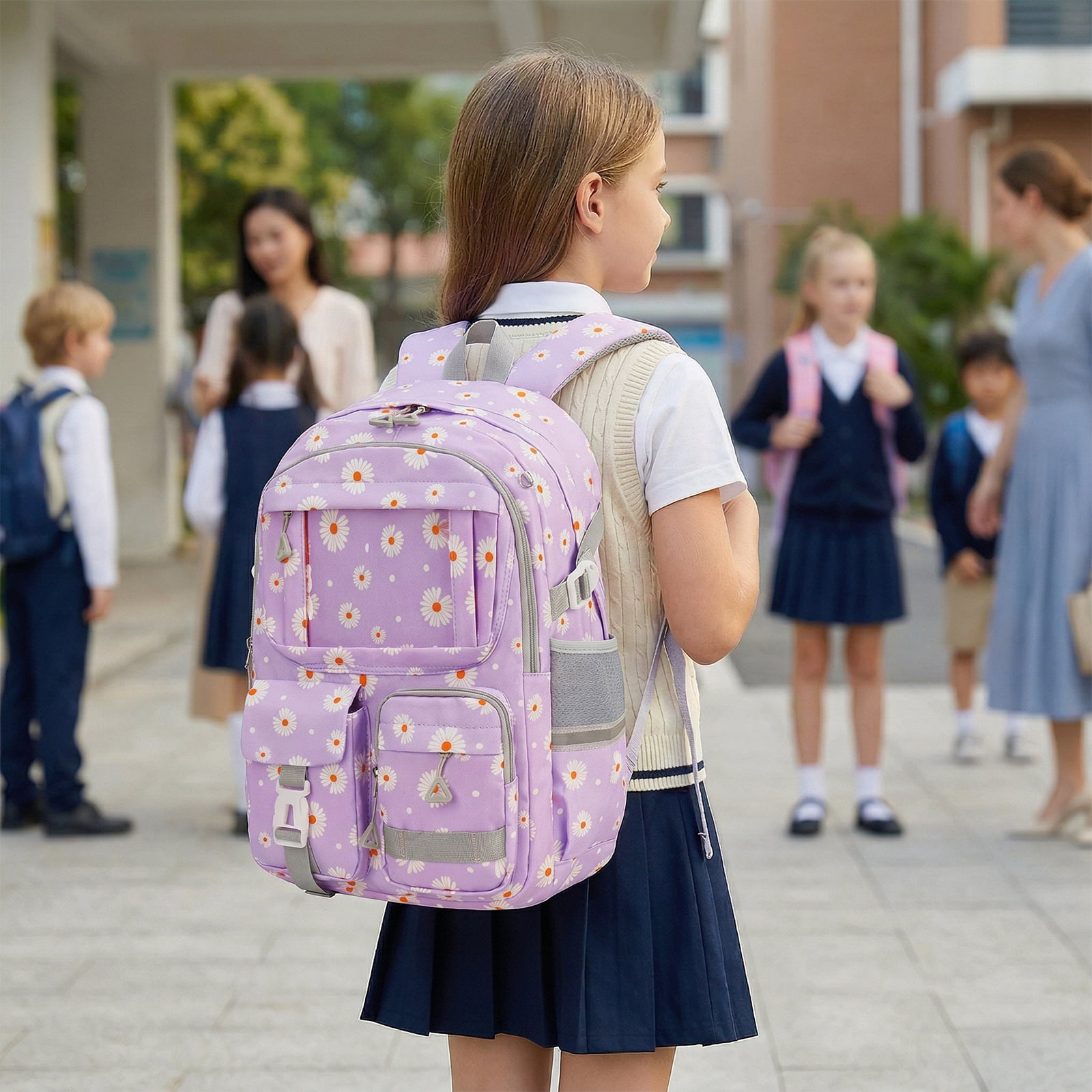 Inadays School Backpacks for Teens 3PCS Set Middle School Bookbag Students Lightweight Durable Casual Outdoor Daypack College