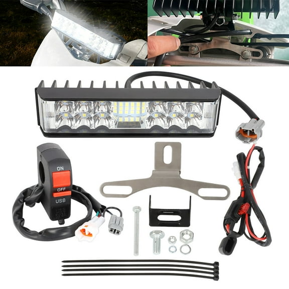 SSyao LED Headlight Light Bar Lighting Kit For Honda Kawasaki Yamaha Suzuki Dirt Bike