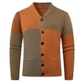 thumbnail image 6 of Miluxas Cardigan Sweaters for Men Casual Shawl Long Sleeve Button Up Knited Sweaters Orange XL(XL), 6 of 7