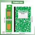 thumbnail image 3 of Writing Journal,Composition Notebook,Wide Ruled,A5 Notebook Paper,Sewn Notebook,A5 Notebook,Marble Colors Notebook,Green A5 Stitched Notebook With 30 Sheets (60 Pages) And 12 Sharpened Wooden Pencils, 3 of 9