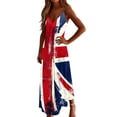 thumbnail image 5 of TaTaai Women's Plus Size British Flag Print Dress with Round Neck, Short Sleeves, and Comfortable Ankle-Length Fit Gift, 5 of 8
