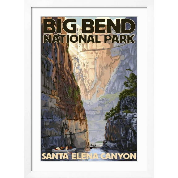 Art.com Big Bend National Park, Texas - Santa Elena Canyon Art Print by Lantern Press, White Frame Wall Art, 32" x 44"