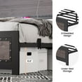 thumbnail image 6 of Bed Frame with Headboard, Industrial Platform Bed Frame with Charge Station, No Box Spring Needed, Easy to Assemble, Wooden Mattress Foundation, 6 of 7