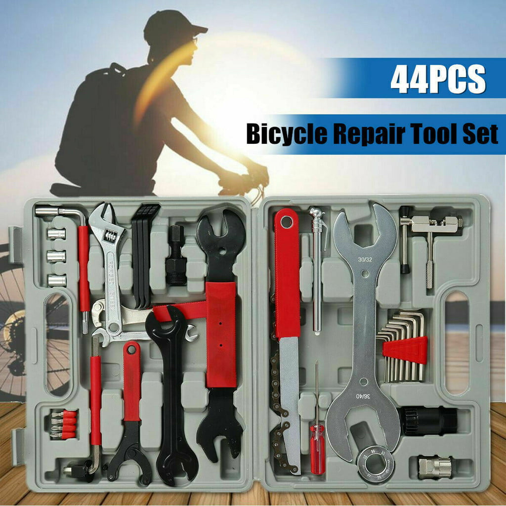Details about   44PCS Complete Bike Bicycle Repair Tools Tool Kit Set Home Mechanic Cycling