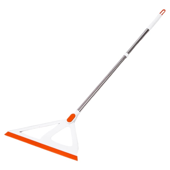 FUEENIRVA Lightweight Orange Floor Scrubber with Silicone Squeegee for Home Bathroom and Kitchen Cleaning