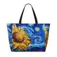 thumbnail image 2 of Disketp Whimsical Sunflowers Night Sky Bolsa de Playa de Gran Capacidad, Bolso Impermeable y a Prueba de Arena para Mujer, Ideal para Playa, Piscina y Natación, 2 of 7