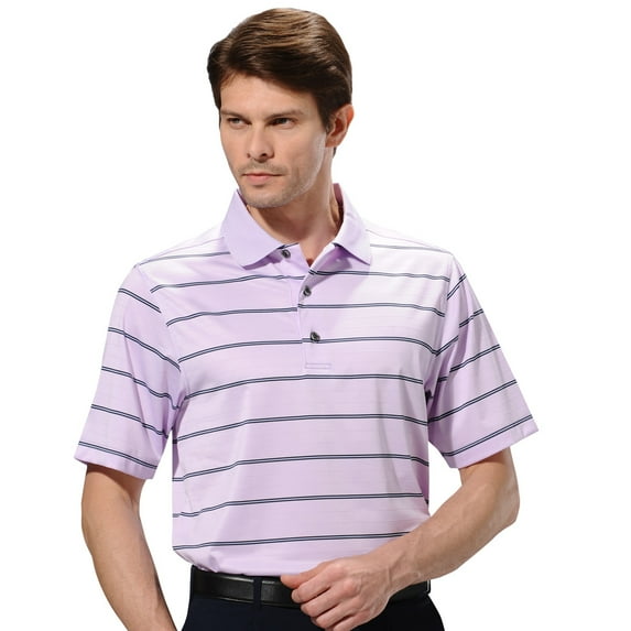 Monterey Club Men's Forward Stripe Texture Golf Polo Shirt #1653
