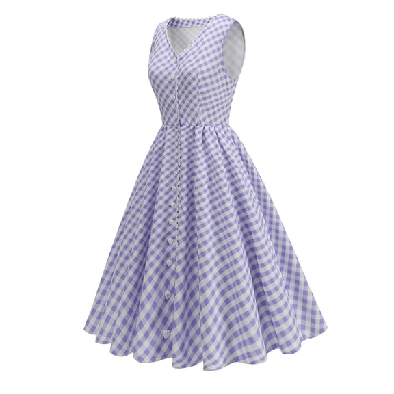 DailyTrove Women's Blue Polka Dot Fit & Flare Midi Dress - Polyester Vintage Casual & Party Wear, Cute for Outings