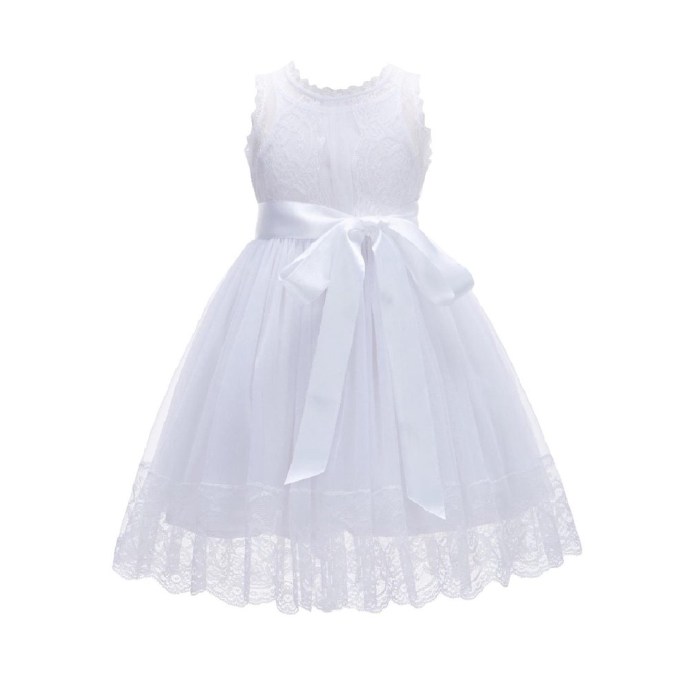 Ekidsbridal - Ekidsbridal Formal Floral Lace Overlay Cotton Flower Girl Dress Bridesmaid Wedding