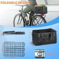 thumbnail image 3 of Bike Basket Rear, Bicycle Basket Foldable with Rainproof Cover and Removable Liner Bag, Metal Electric Basket for Adult Women Men Carrying Small Dogs Cats Pets, Grocery, 14.9"×10.7"×8.4", 3 of 8