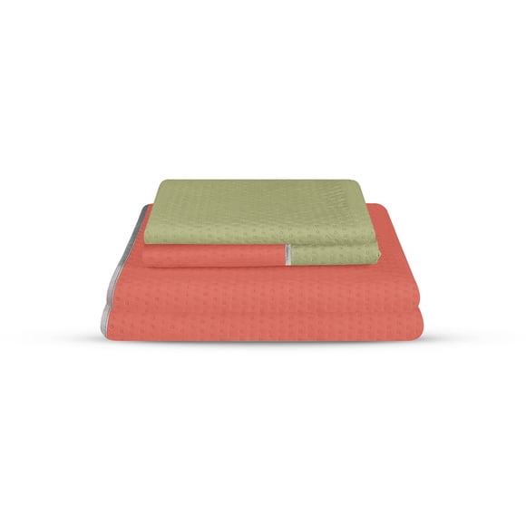 Edredon Ligero Coverlet King Size Rosa y Verde Onstore