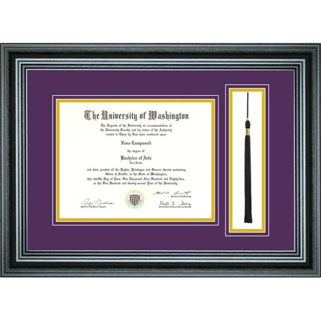 Perfect Cases Cadre pour Diplôme Simple 11 x 14 Po avec Pompon pour Diplôme