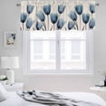 thumbnail image 3 of 2 Pack Blue Tulip Valance for Window Minimalist Modern Flower Art Linen Background Kitchen Valance Rod Pocket Short Curtain Topper Decorative Window Treatment for Living Room Bedroom 42"x12", 3 of 8