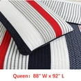 thumbnail image 2 of Navy Blue Red Striped Star Patriotic Boy Cotton Comforter Set, Reversible Quilt Bedding Set, All-Season Coverlet for Guest Room, Bedroom, Home, Hotel, Dorm, Apartment, Colin Stripes, Queen-3 Piece, 2 of 5
