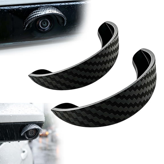 Backup Camera Rain Shield, Curved PVC Rain Hood Cover with Adhesive Mount, Weather Guard for Rear View Lens, Car Parking & Outdoor Driving