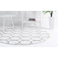 thumbnail image 4 of Rugs.com Lattice Trellis Collection Rug – 8 Ft Round White Low-Pile Rug Perfect For Kitchens, Dining Rooms, 4 of 9