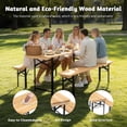 thumbnail image 2 of Ktaxon 4' Wooden Outdoor Folding Patio Camping Picnic Table Set with Bench, Natural, 2 of 9