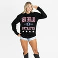 thumbnail image 4 of Women's Gameday Couture Black New England Patriots Oversized Everyday Star Long Sleeve T-Shirt, 4 of 5