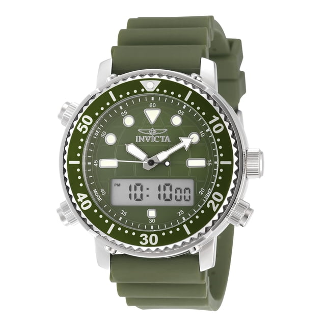 Reloj Invicta Pro Diver para hombre, digital, 46 mm, verde, silicona