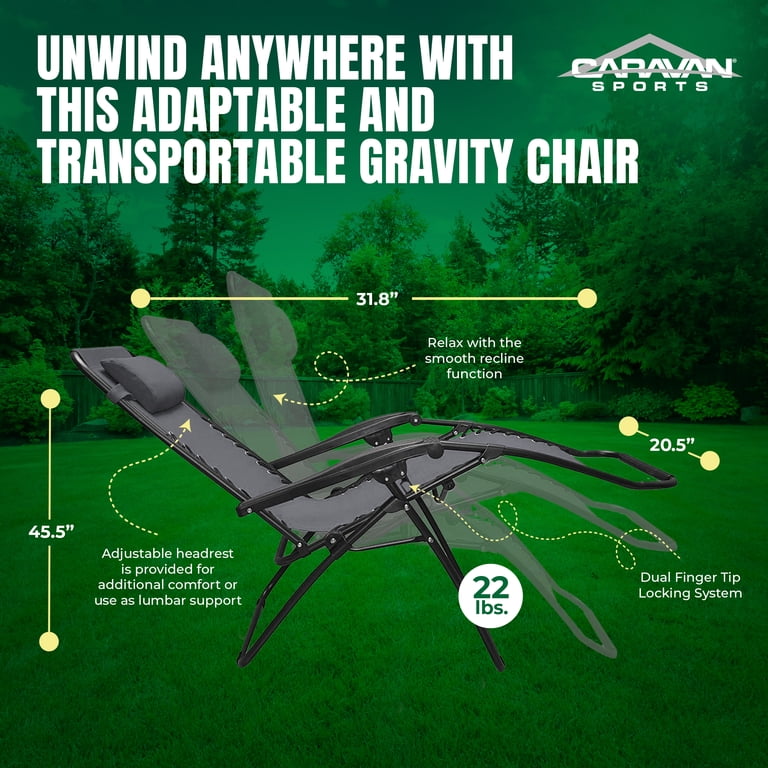 Caravan Global, Patio Deck Chair, Infinity Zero Gravity, Grey