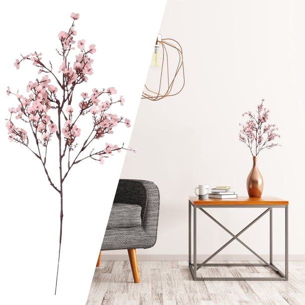 Rama de melocotón artificial inspirada en el zen de 50 cm para decoración del hogar en una sala de té y arreglo floral de boda