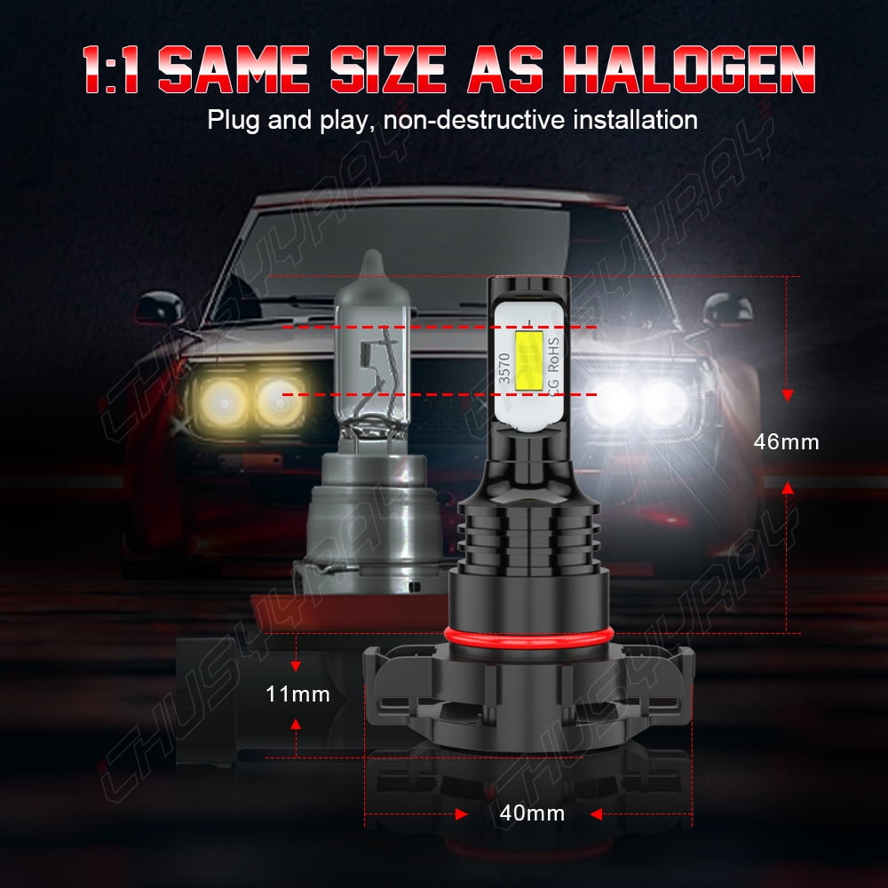CHUSYYRAY Pair Bumper LED Fog Lights Driving Lamps For Jeep Patriot 2010-2017 Replacement 6000K White